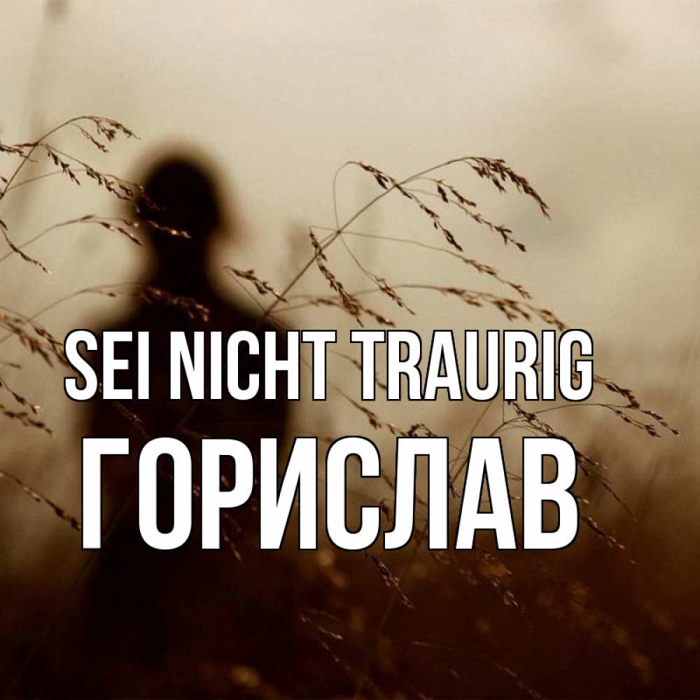 Открытка на каждый день с именем, Горислав Sei nicht traurig грусть Прикольная открытка с пожеланием онлайн скачать бесплатно 