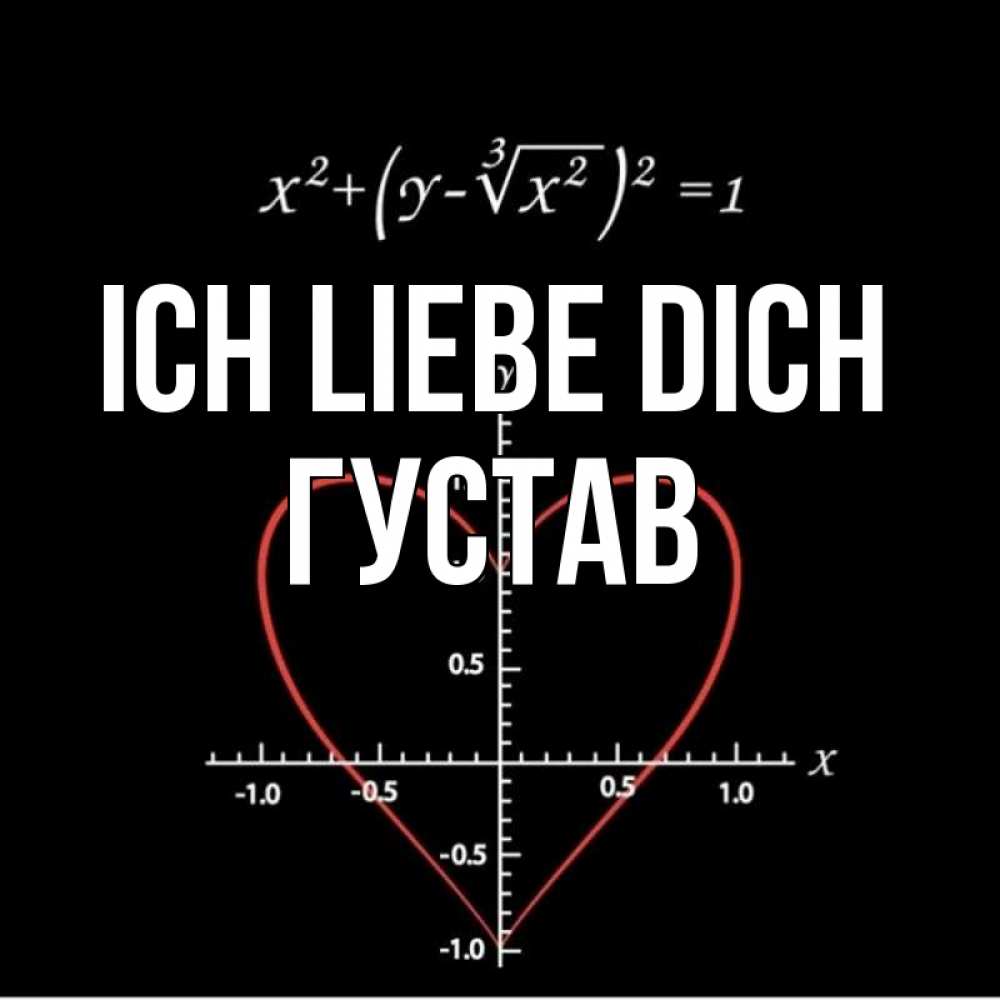 Открытка на каждый день с именем, Густав Ich liebe dich сердечная формула Прикольная открытка с пожеланием онлайн скачать бесплатно 