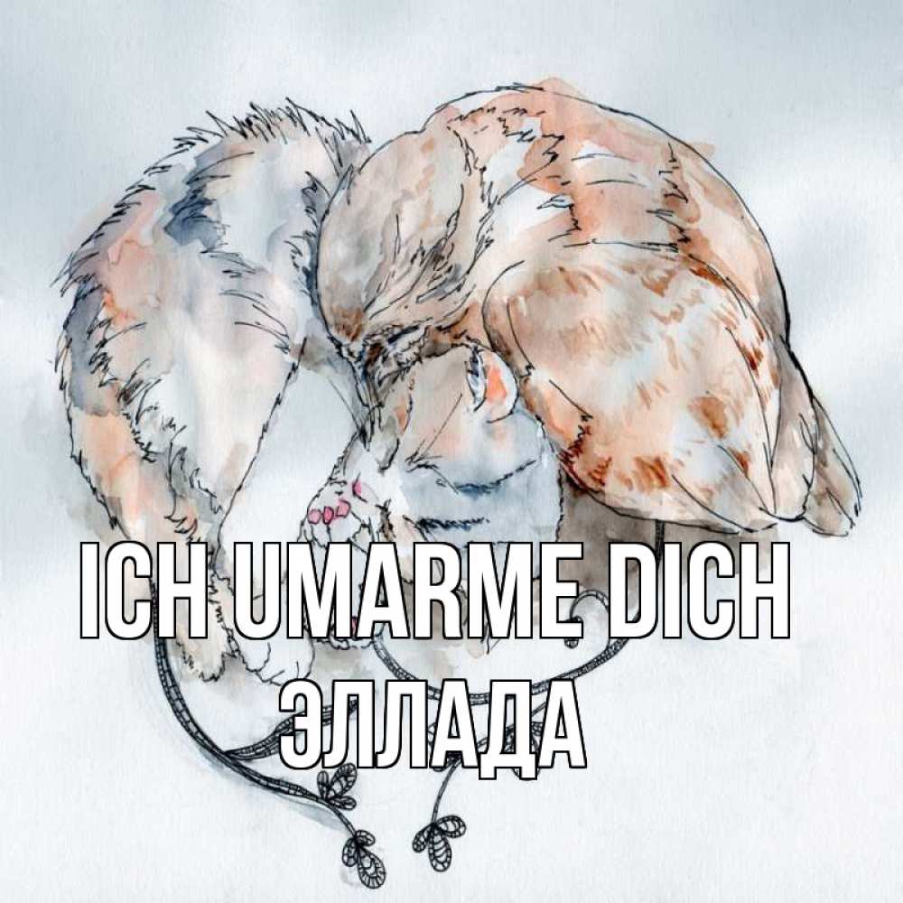 Открытка на каждый день с именем, Эллада Ich umarme dich можно быть вместе даже когда очень разные Прикольная открытка с пожеланием онлайн скачать бесплатно 