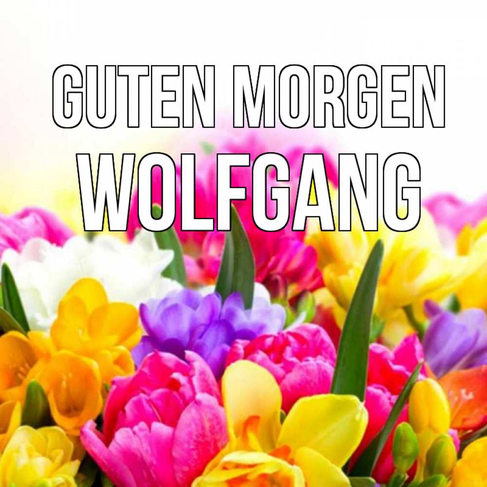 Открытка на каждый день с именем, Wolfgang Guten Morgen создать открытку со свое подписью Прикольная открытка с пожеланием онлайн скачать бесплатно 