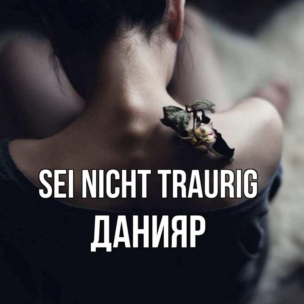 Открытка на каждый день с именем, Данияр Sei nicht traurig девушка со спины Прикольная открытка с пожеланием онлайн скачать бесплатно 