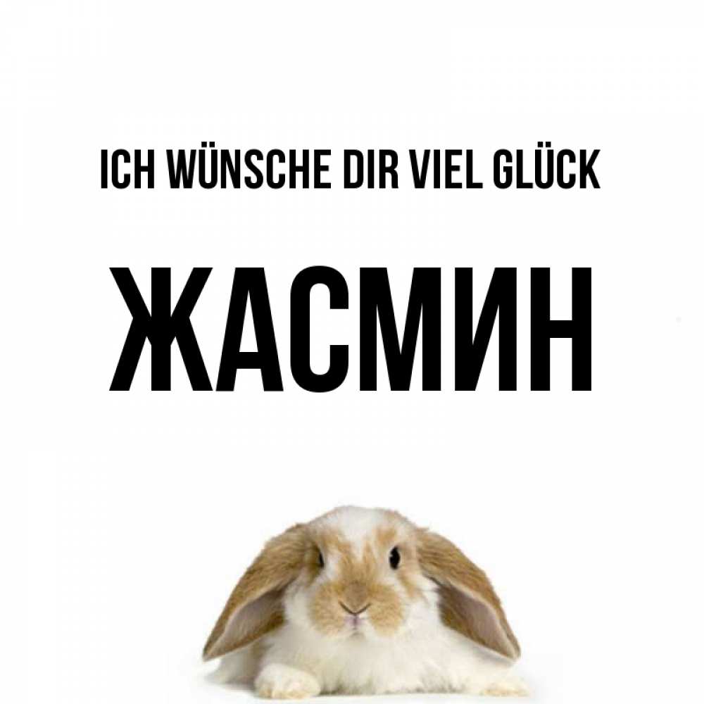 Открытка на каждый день с именем, Жасмин Ich wünsche dir viel Glück открытки с произвольным текстом который можно вставить в открытку и создать ее самостоятельно бесплатно онлайн Прикольная открытка с пожеланием онлайн скачать бесплатно 