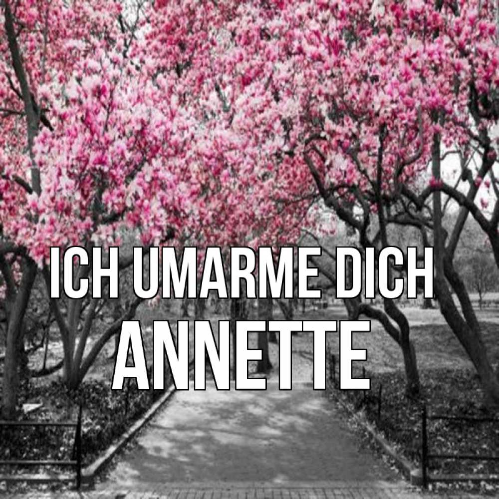 Открытка на каждый день с именем, Annette Ich umarme dich обработанное фото Прикольная открытка с пожеланием онлайн скачать бесплатно 