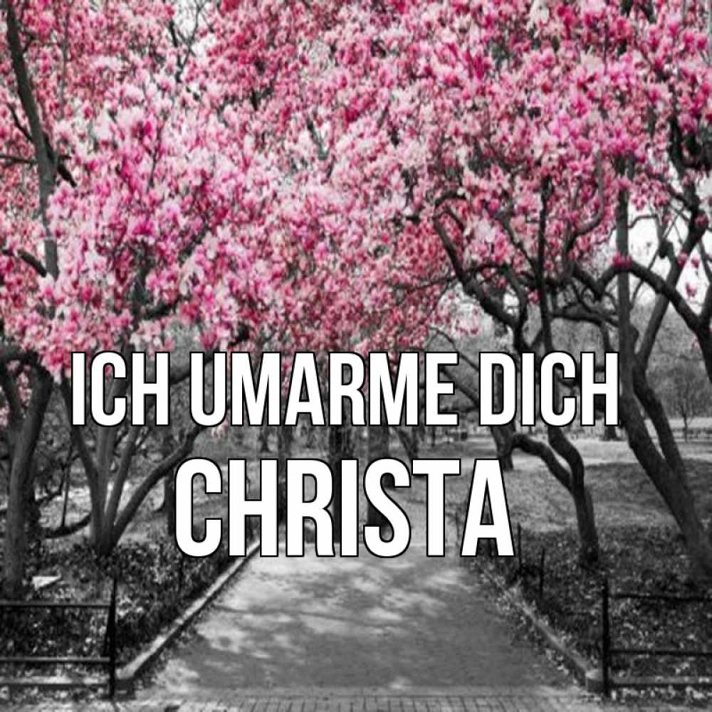 Открытка на каждый день с именем, Christa Ich umarme dich обработанное фото Прикольная открытка с пожеланием онлайн скачать бесплатно 