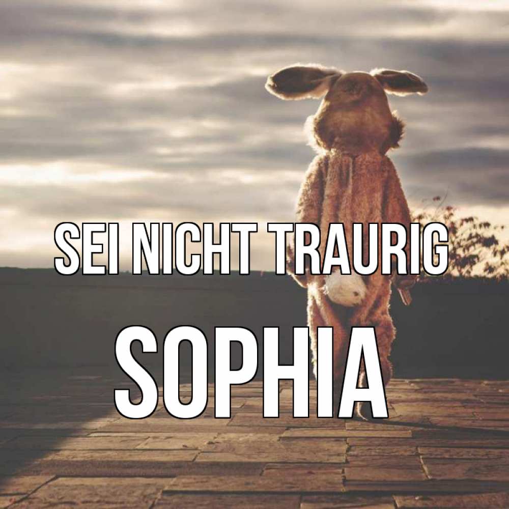Открытка на каждый день с именем, Sophia Sei nicht traurig со спины Прикольная открытка с пожеланием онлайн скачать бесплатно 