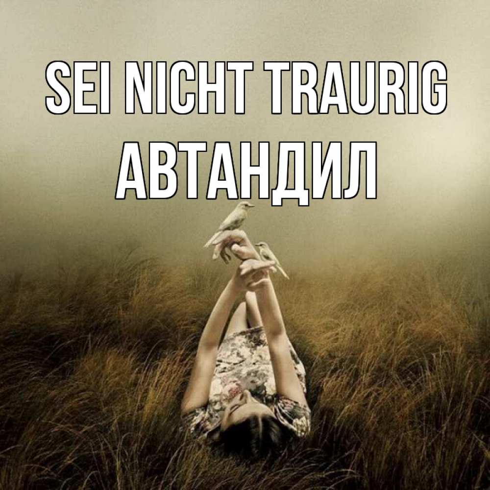 Открытка на каждый день с именем, Автандил Sei nicht traurig поле и туман Прикольная открытка с пожеланием онлайн скачать бесплатно 