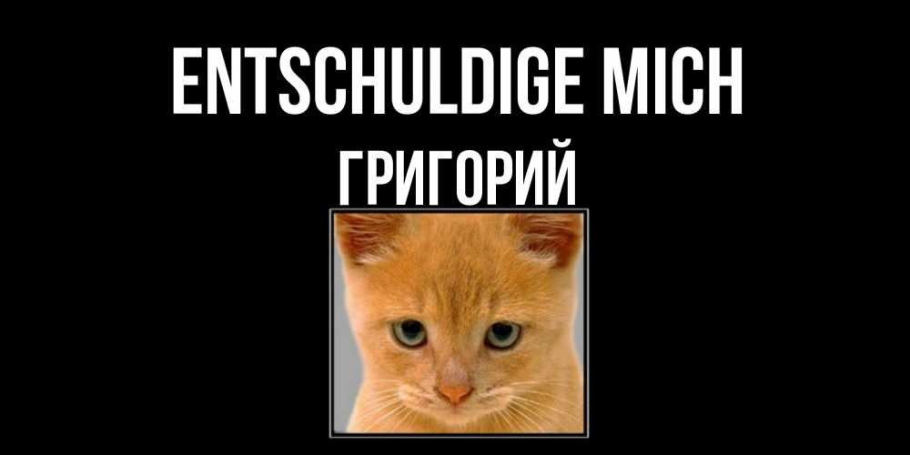 Открытка на каждый день с именем, Григорий Entschuldige mich рыжий грустный кот просит прощения Прикольная открытка с пожеланием онлайн скачать бесплатно 