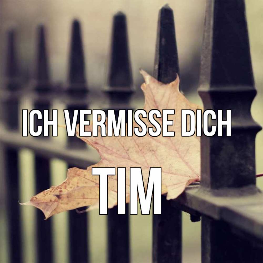 Открытка на каждый день с именем, Tim Ich vermisse dich очень скучно Прикольная открытка с пожеланием онлайн скачать бесплатно 
