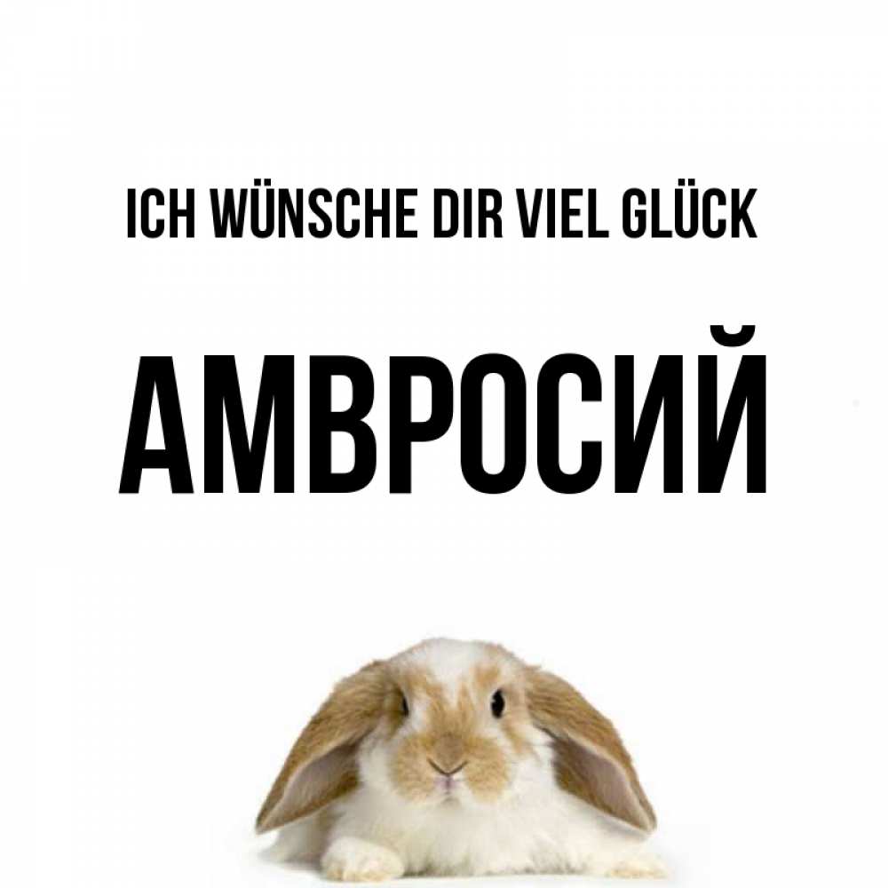 Открытка на каждый день с именем, Амвросий Ich wünsche dir viel Glück открытки с произвольным текстом который можно вставить в открытку и создать ее самостоятельно бесплатно онлайн Прикольная открытка с пожеланием онлайн скачать бесплатно 