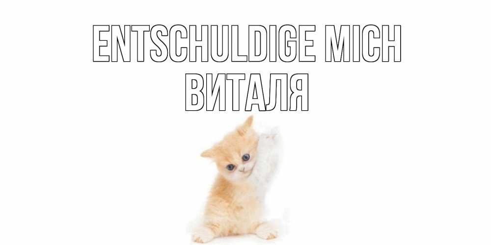 Открытка на каждый день с именем, Виталя Entschuldige mich кот Прикольная открытка с пожеланием онлайн скачать бесплатно 