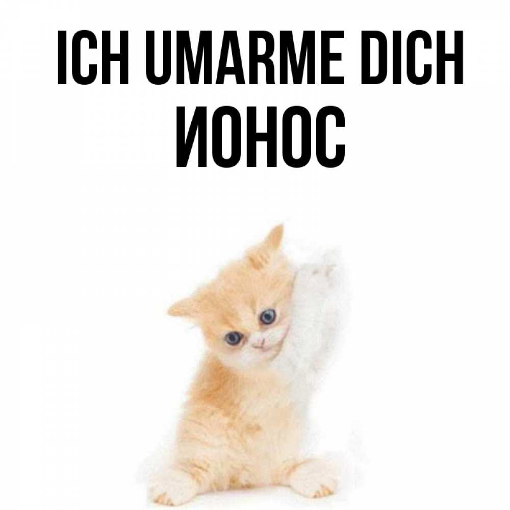 Открытка на каждый день с именем, Ионос Ich umarme dich я хочу очень скорее обнимаешек Прикольная открытка с пожеланием онлайн скачать бесплатно 