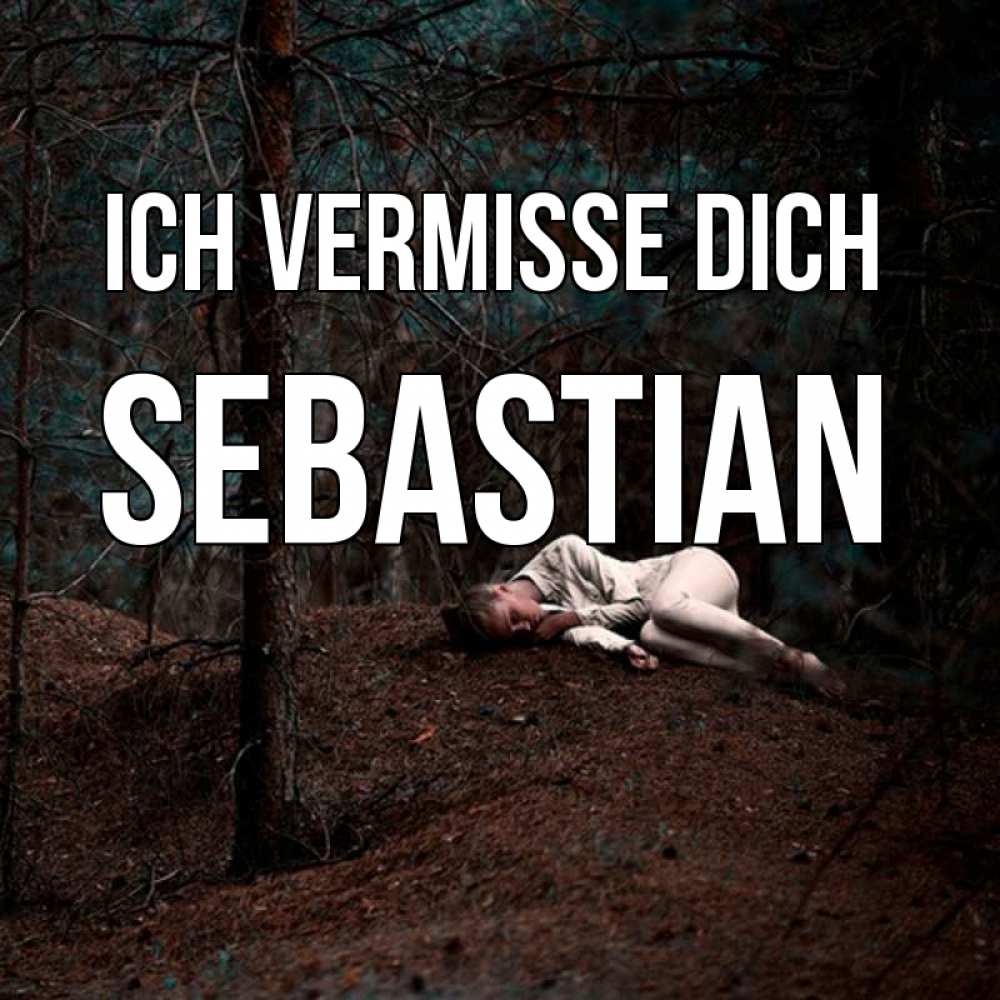 Открытка на каждый день с именем, Sebastian Ich vermisse dich очень Прикольная открытка с пожеланием онлайн скачать бесплатно 