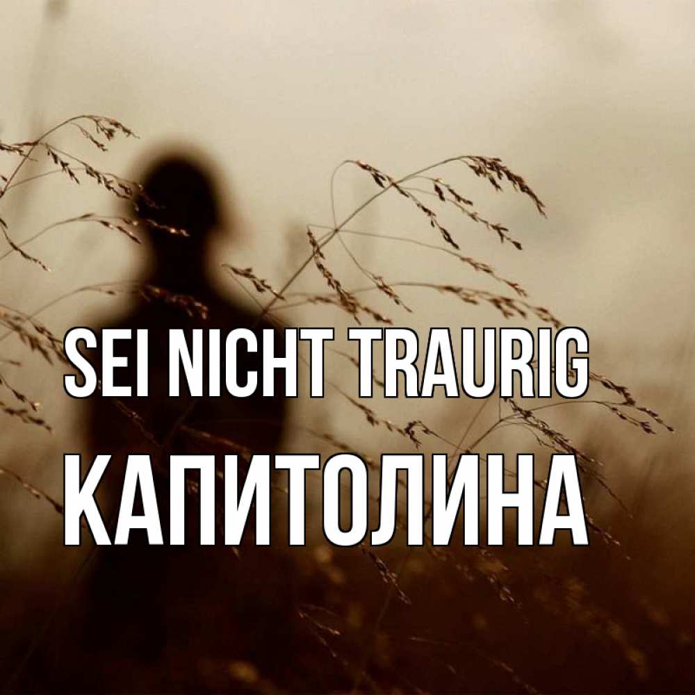 Открытка на каждый день с именем, Капитолина Sei nicht traurig грусть Прикольная открытка с пожеланием онлайн скачать бесплатно 