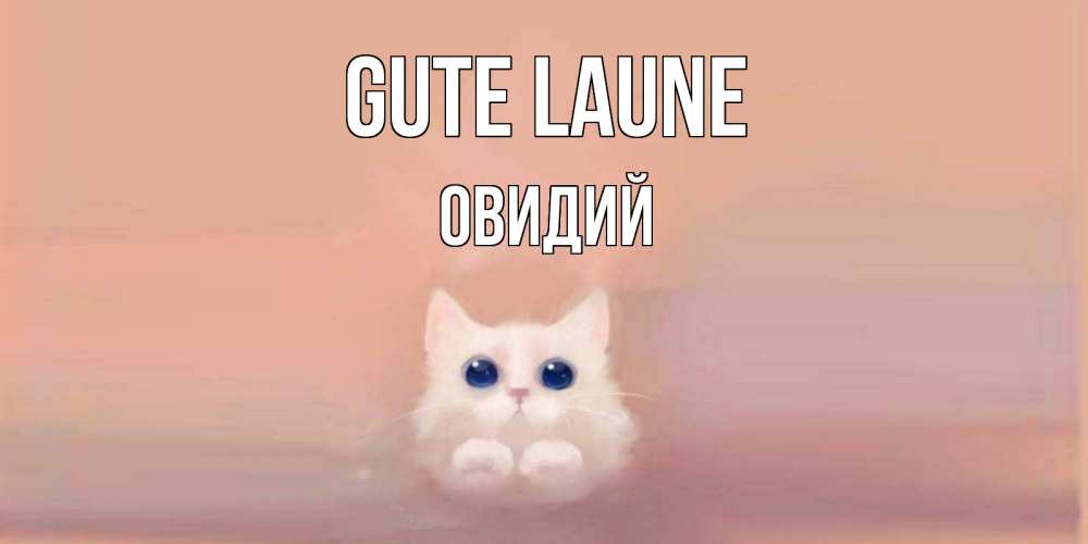 Открытка на каждый день с именем, Овидий Gute Laune кошка Прикольная открытка с пожеланием онлайн скачать бесплатно 