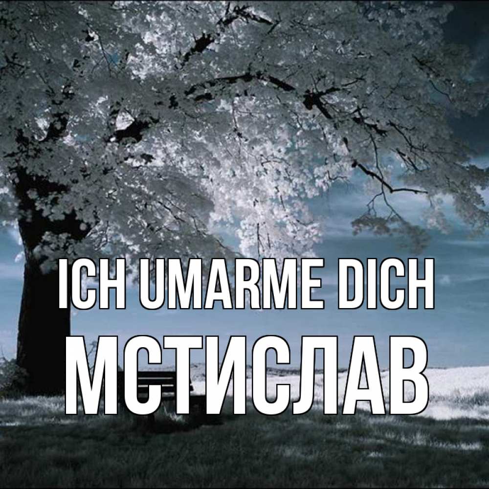 Открытка на каждый день с именем, Мстислав Ich umarme dich дерево Прикольная открытка с пожеланием онлайн скачать бесплатно 