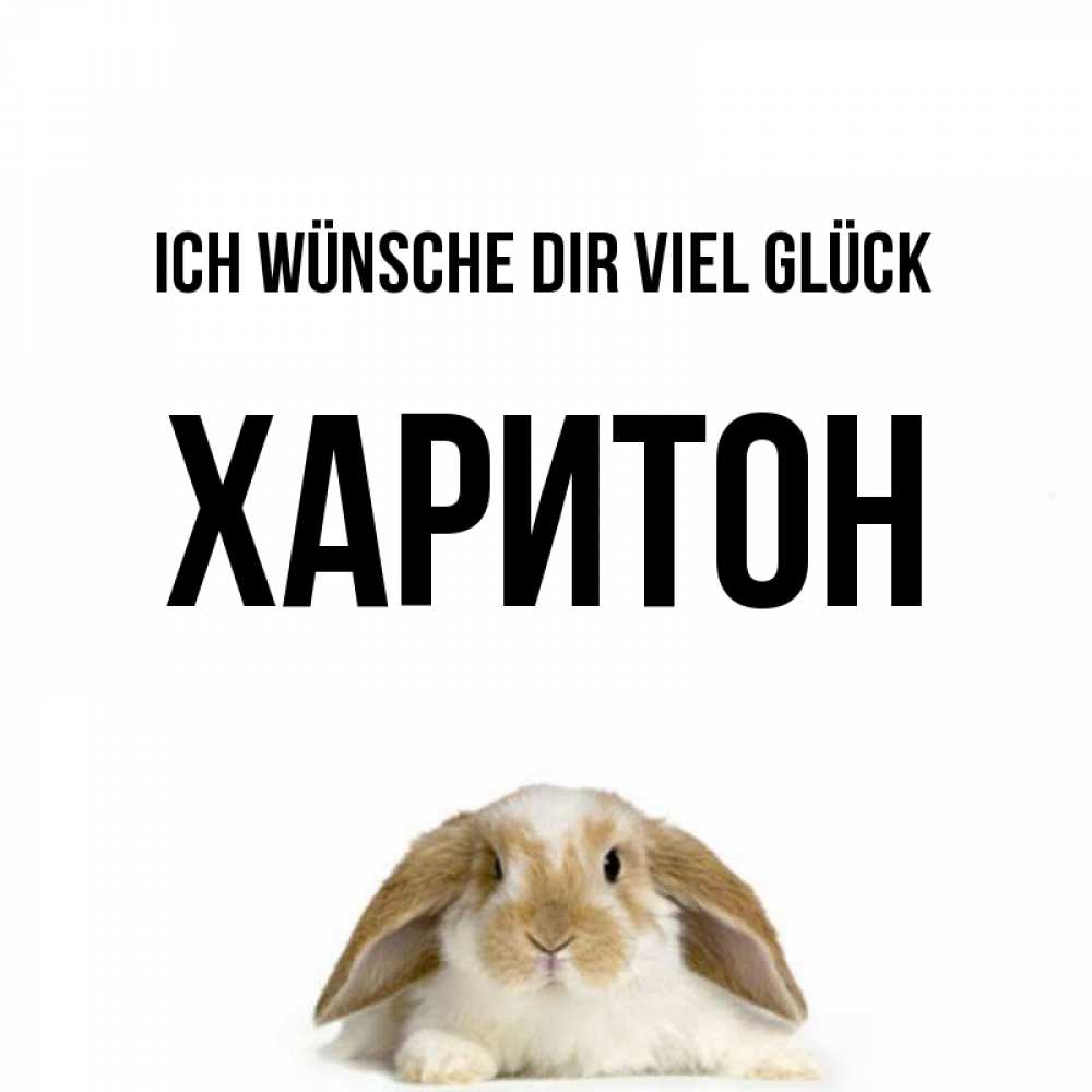 Открытка на каждый день с именем, Харитон Ich wünsche dir viel Glück открытки с произвольным текстом который можно вставить в открытку и создать ее самостоятельно бесплатно онлайн Прикольная открытка с пожеланием онлайн скачать бесплатно 