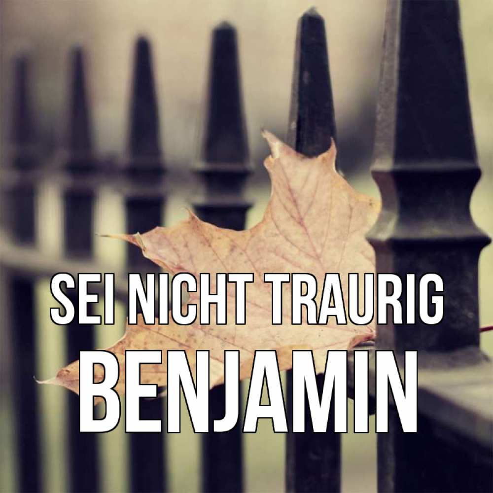 Открытка на каждый день с именем, Benjamin Sei nicht traurig лист клена Прикольная открытка с пожеланием онлайн скачать бесплатно 