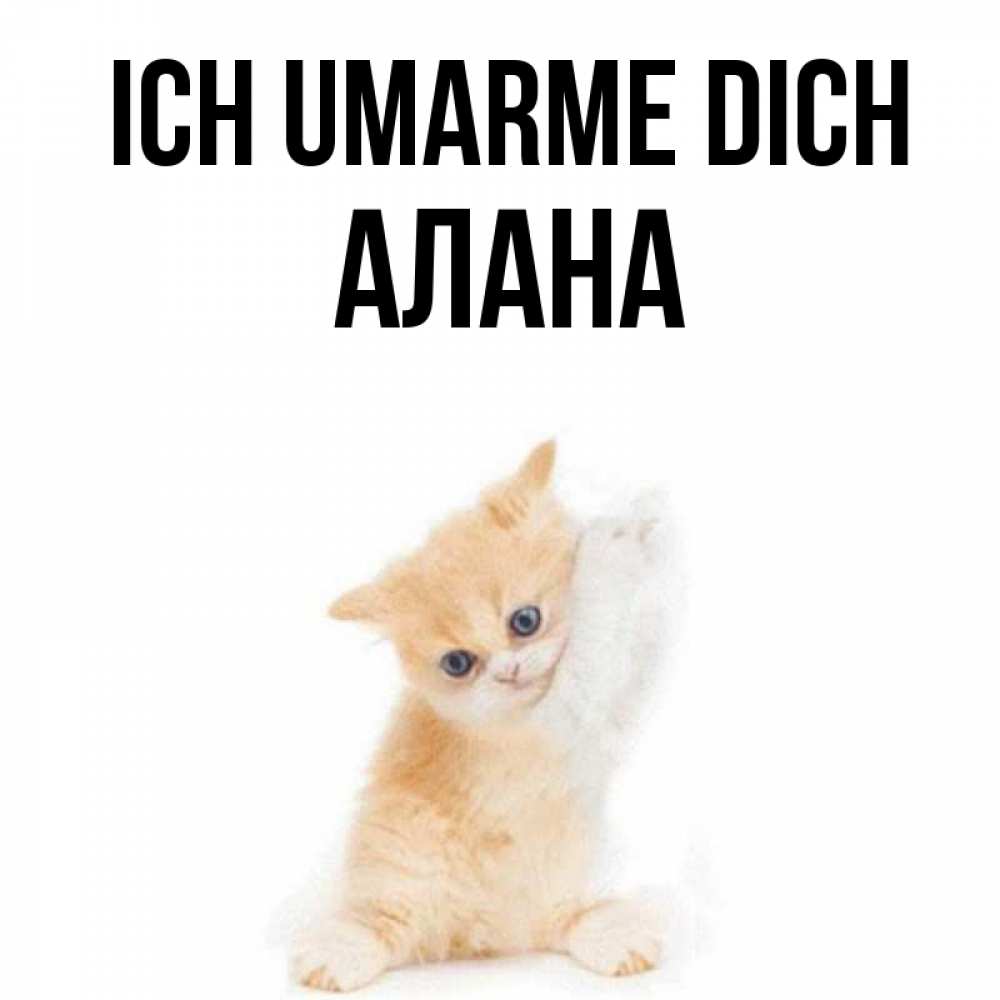 Открытка на каждый день с именем, Алана Ich umarme dich я хочу очень скорее обнимаешек Прикольная открытка с пожеланием онлайн скачать бесплатно 