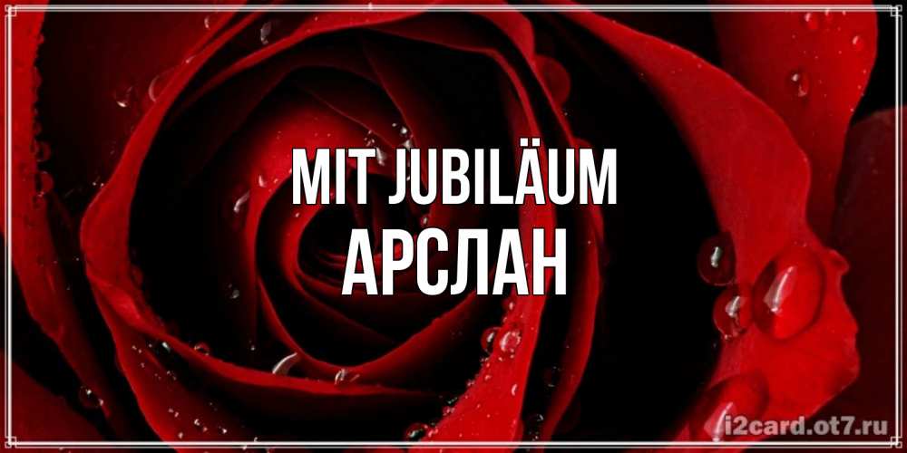 Открытка на каждый день с именем, Арслан Mit Jubiläum крупная бордовая роза Прикольная открытка с пожеланием онлайн скачать бесплатно 