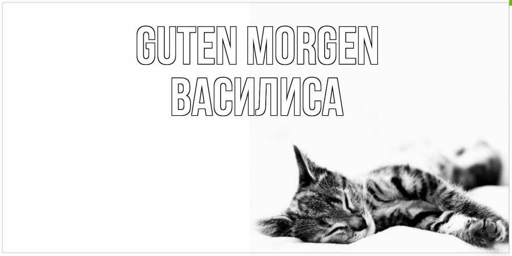 Открытка на каждый день с именем, Василиса Guten Morgen котуся Прикольная открытка с пожеланием онлайн скачать бесплатно 