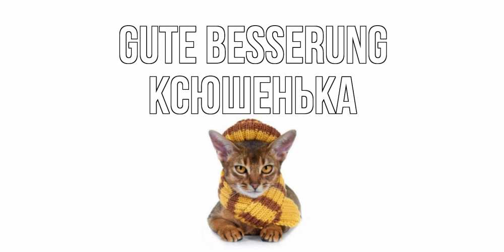 Открытка на каждый день с именем, Ксюшенька Gute Besserung родные не болейте Прикольная открытка с пожеланием онлайн скачать бесплатно 
