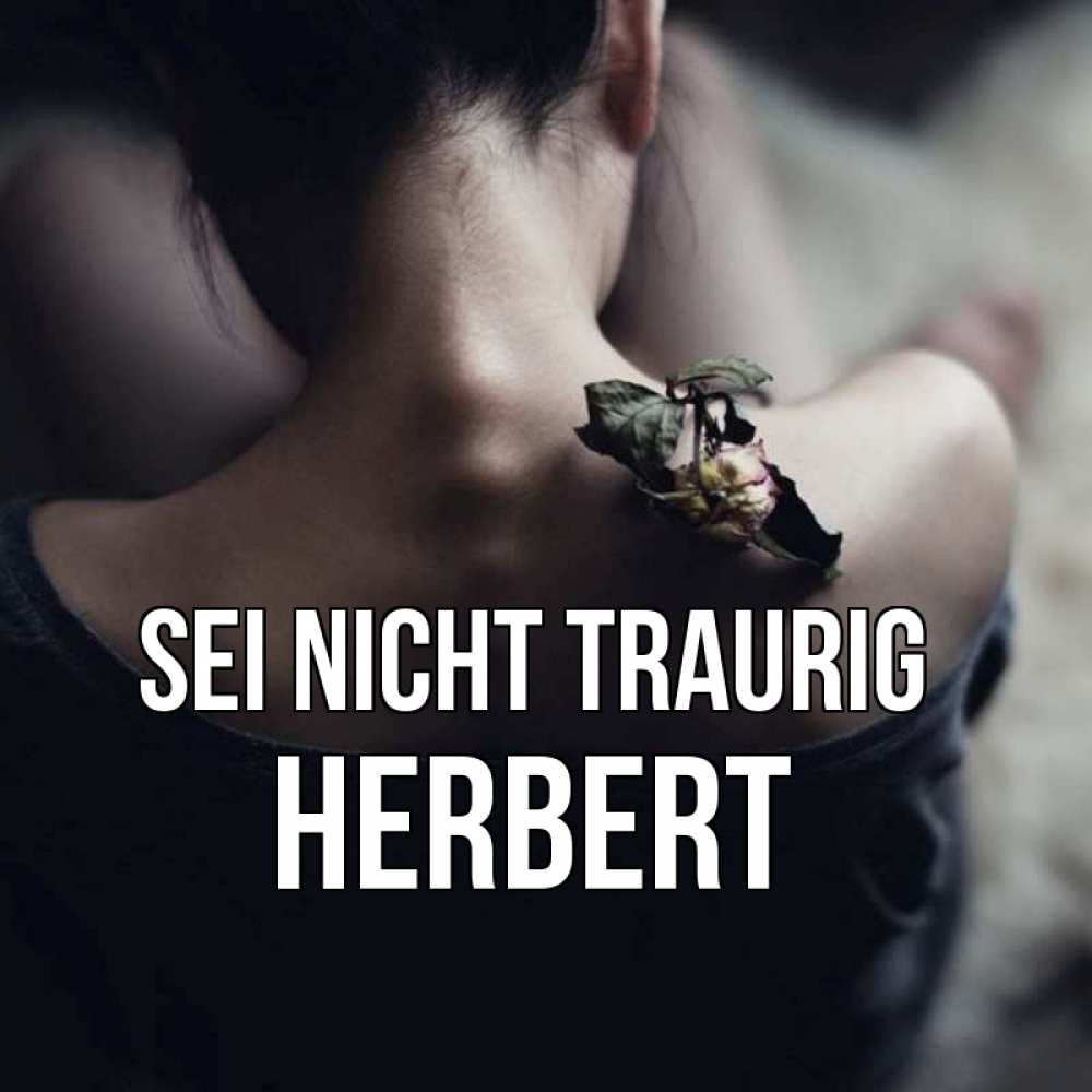 Открытка на каждый день с именем, Herbert Sei nicht traurig девушка со спины Прикольная открытка с пожеланием онлайн скачать бесплатно 