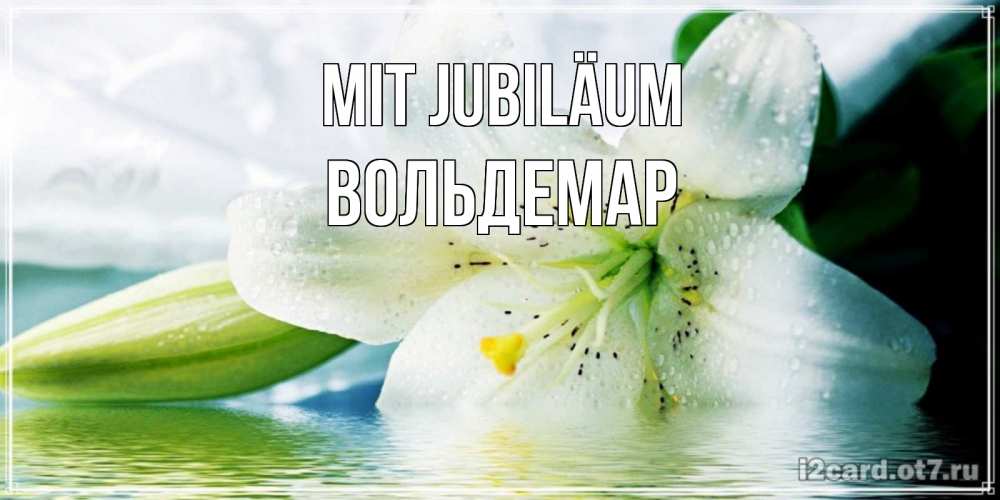 Открытка на каждый день с именем, Вольдемар Mit Jubiläum лилия на открытке ко дню рождения Прикольная открытка с пожеланием онлайн скачать бесплатно 