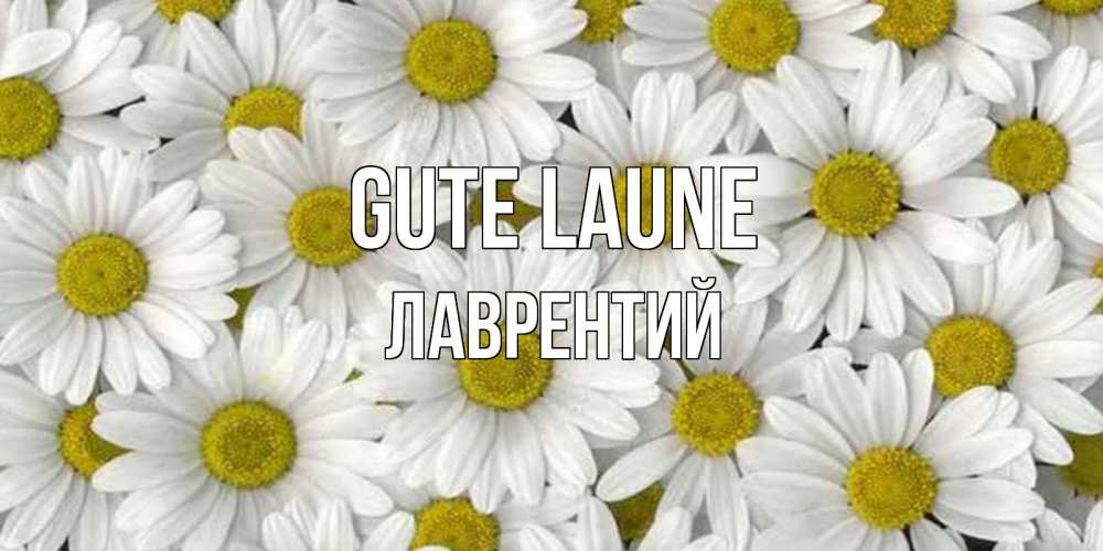 Открытка на каждый день с именем, Лаврентий Gute Laune поляна ромашек Прикольная открытка с пожеланием онлайн скачать бесплатно 