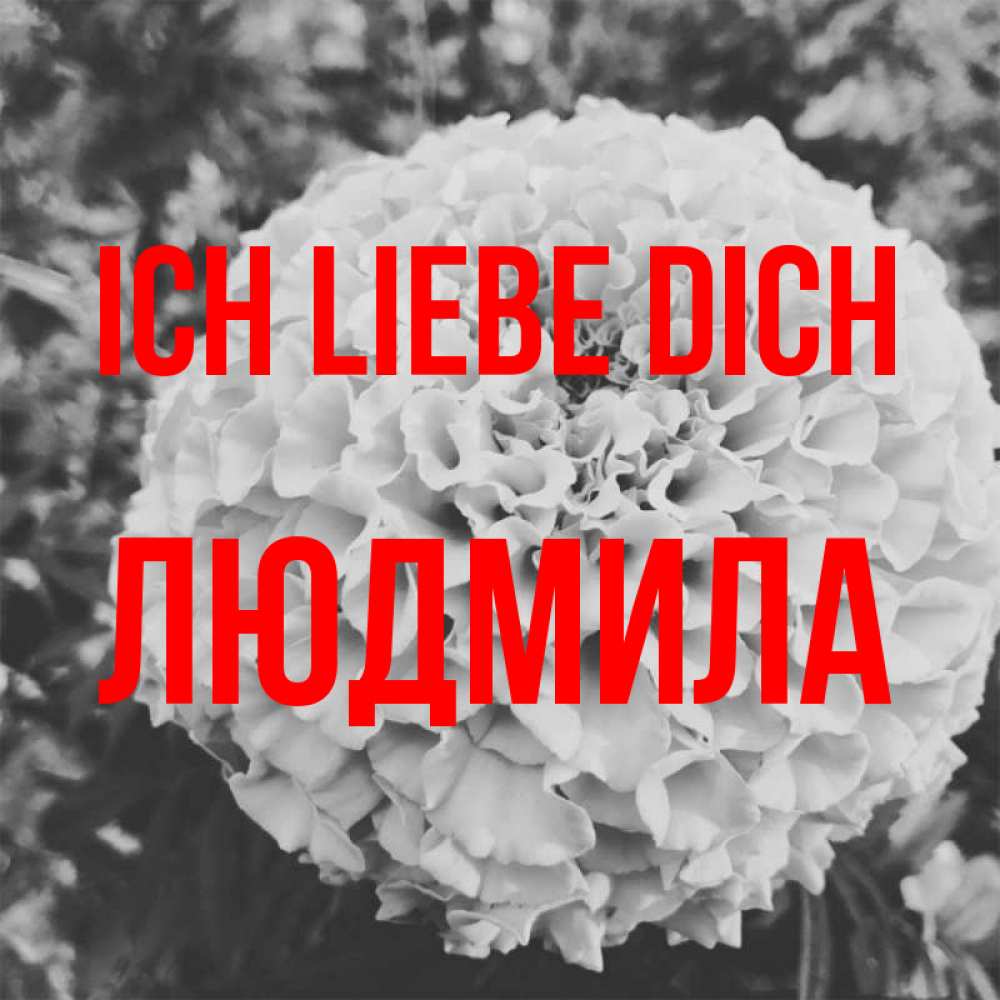 Открытка на каждый день с именем, Людмила Ich liebe dich подпись Прикольная открытка с пожеланием онлайн скачать бесплатно 