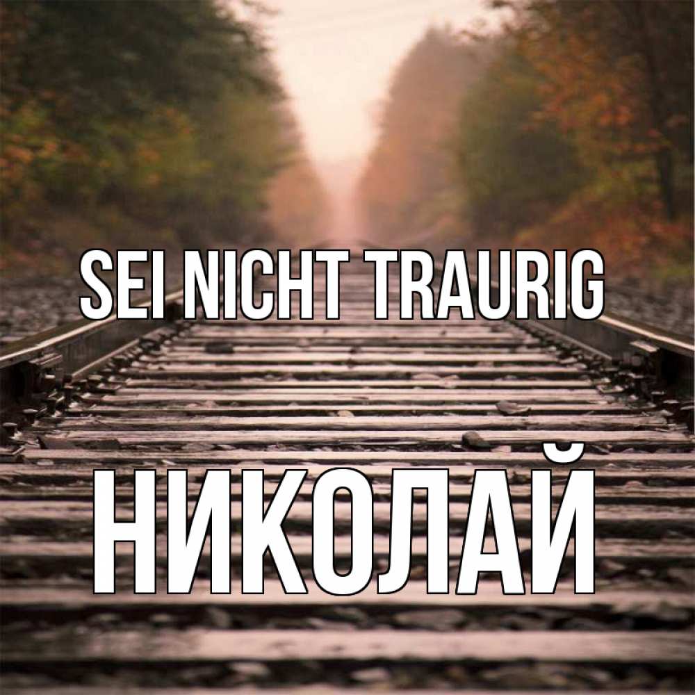 Открытка на каждый день с именем, Николай Sei nicht traurig лес и железная дорога Прикольная открытка с пожеланием онлайн скачать бесплатно 