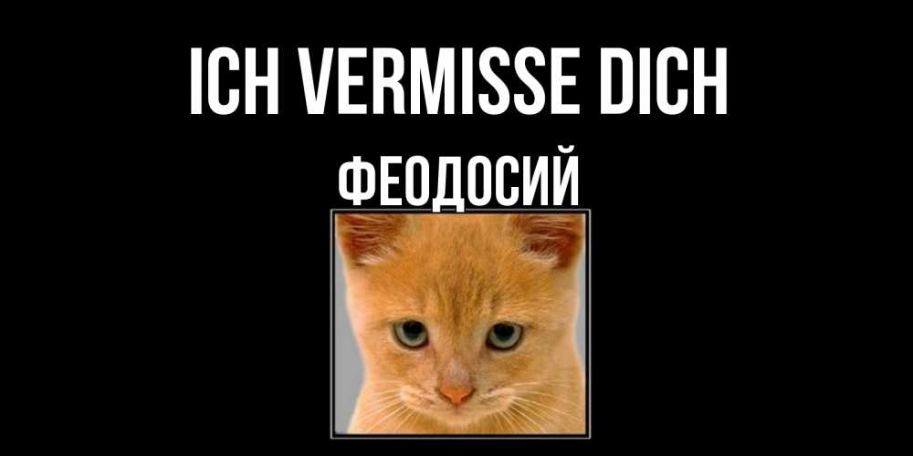 Открытка на каждый день с именем, Феодосий Ich vermisse dich открытки рыжий котенок скучает по тебе Прикольная открытка с пожеланием онлайн скачать бесплатно 