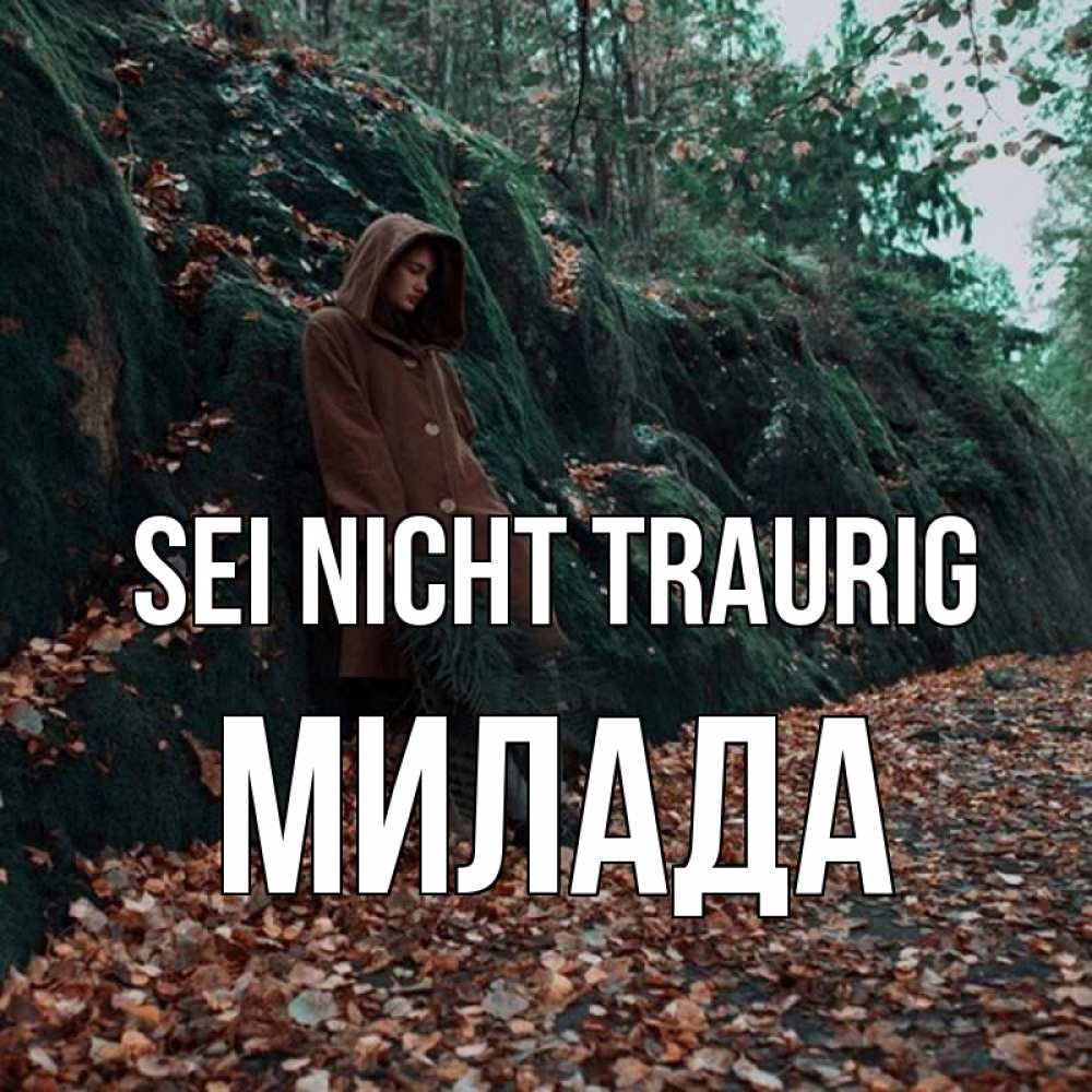 Открытка на каждый день с именем, Милада Sei nicht traurig осенний лес Прикольная открытка с пожеланием онлайн скачать бесплатно 