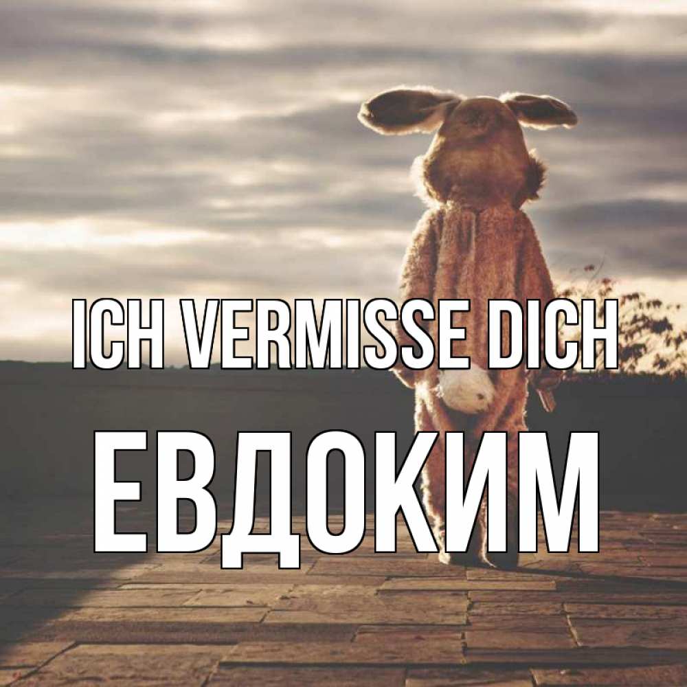 Открытка на каждый день с именем, Евдоким Ich vermisse dich даже в костюме зайца Прикольная открытка с пожеланием онлайн скачать бесплатно 