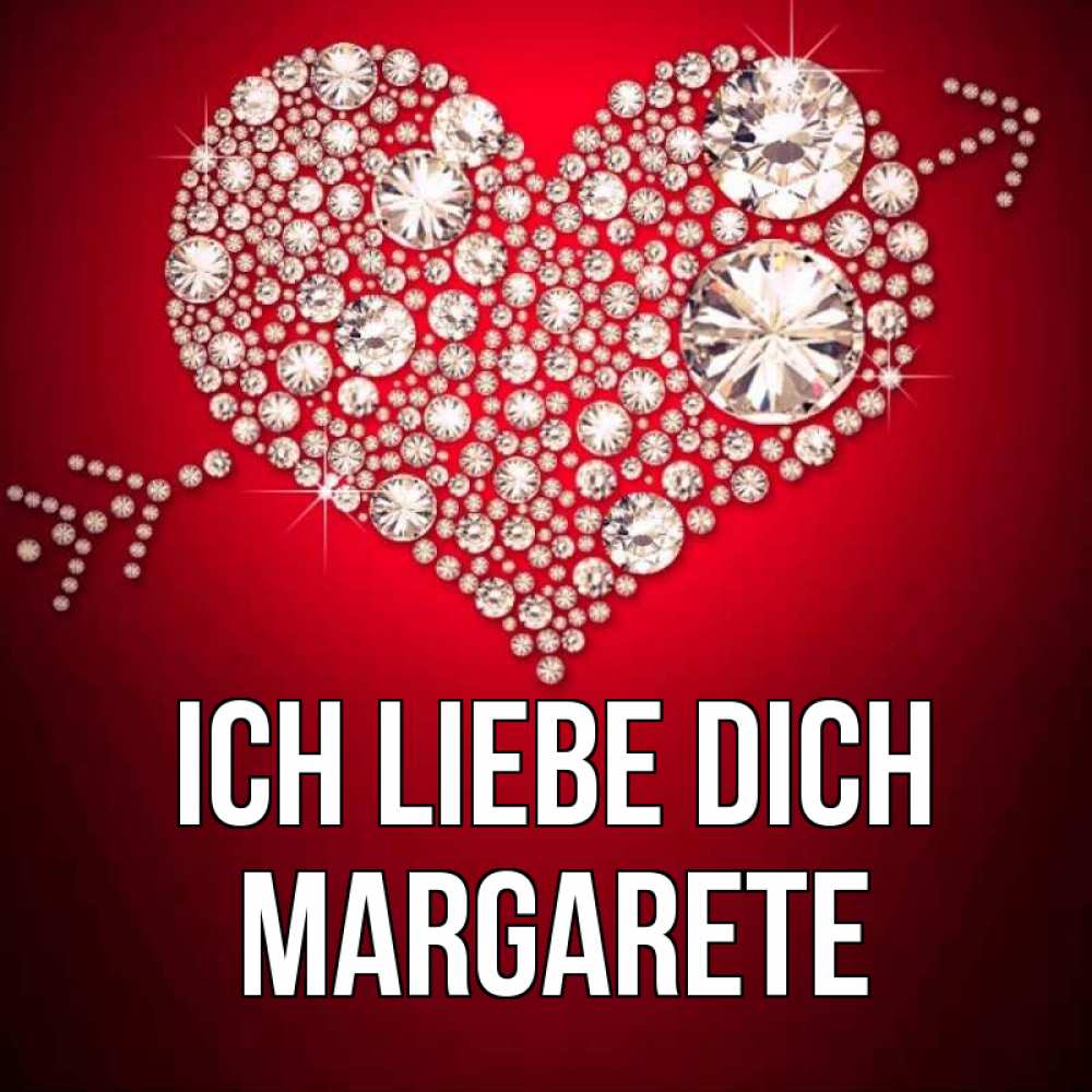 Открытка на каждый день с именем, Margarete Ich liebe dich стрела купидона Прикольная открытка с пожеланием онлайн скачать бесплатно 