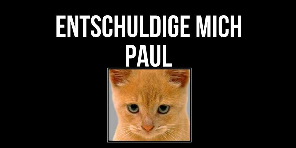 Открытка на каждый день с именем, Paul Entschuldige mich рыжий грустный кот просит прощения Прикольная открытка с пожеланием онлайн скачать бесплатно 