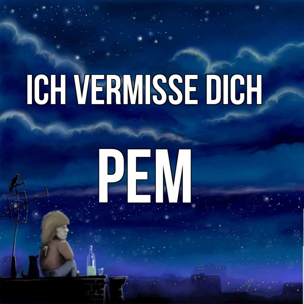 Открытка на каждый день с именем, Рем Ich vermisse dich на крыше 1 Прикольная открытка с пожеланием онлайн скачать бесплатно 