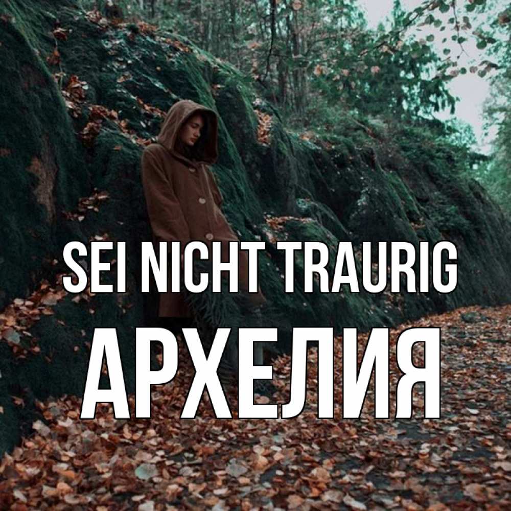 Открытка на каждый день с именем, Архелия Sei nicht traurig осенний лес Прикольная открытка с пожеланием онлайн скачать бесплатно 