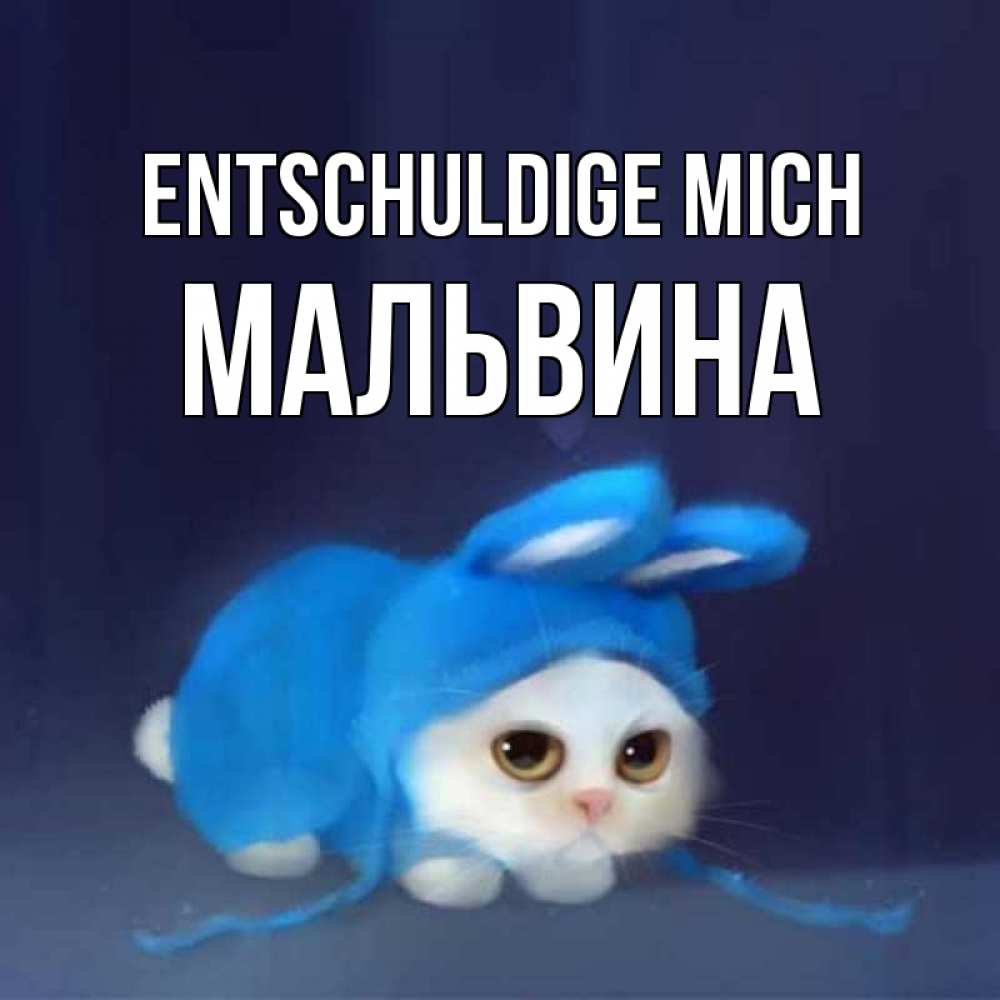 Открытка на каждый день с именем, Мальвина Entschuldige mich невинный котозай просит прощения Прикольная открытка с пожеланием онлайн скачать бесплатно 