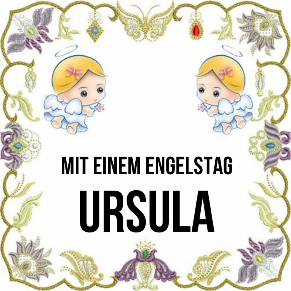 Открытка на каждый день с именем, Ursula Mit einem Engelstag маленькие ангелы с крылышками Прикольная открытка с пожеланием онлайн скачать бесплатно 