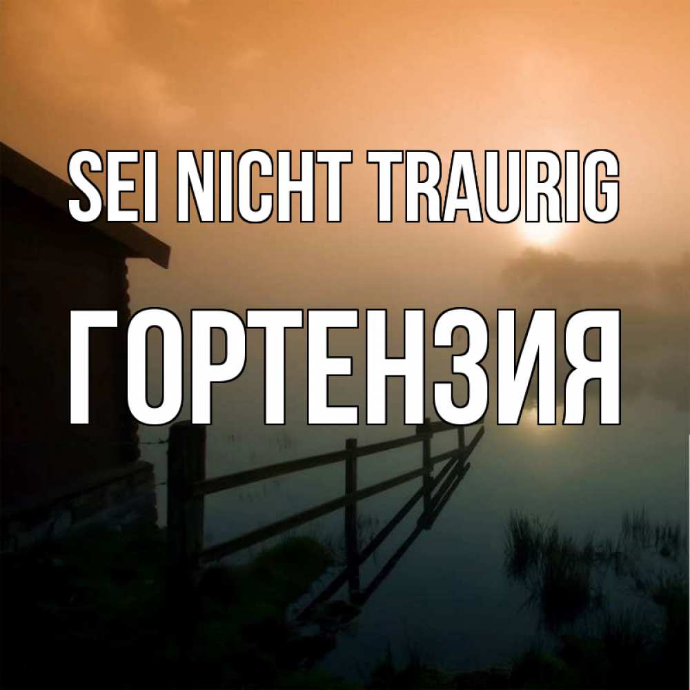 Открытка на каждый день с именем, Гортензия Sei nicht traurig дом у озера Прикольная открытка с пожеланием онлайн скачать бесплатно 