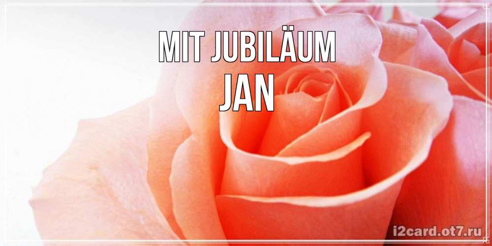 Открытка на каждый день с именем, Jan Mit Jubiläum розы для поздравления с днем рождения Прикольная открытка с пожеланием онлайн скачать бесплатно 