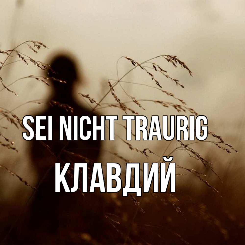 Открытка на каждый день с именем, Клавдий Sei nicht traurig грусть Прикольная открытка с пожеланием онлайн скачать бесплатно 