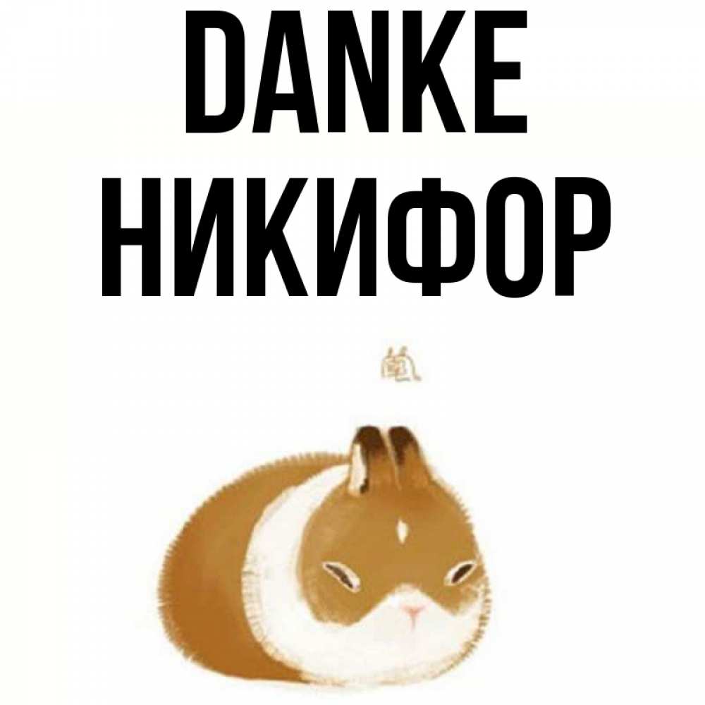 Открытка на каждый день с именем, Никифор Danke коричнево белый домашний питомец Прикольная открытка с пожеланием онлайн скачать бесплатно 