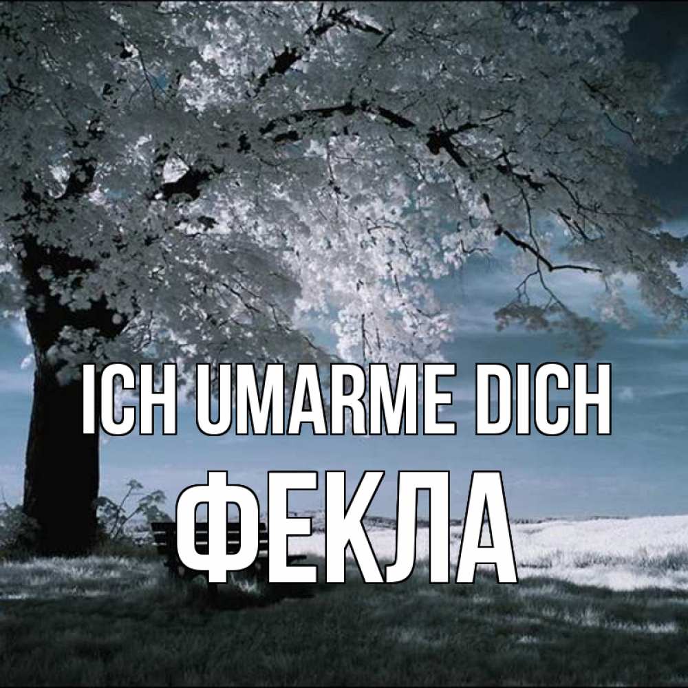 Открытка на каждый день с именем, Фекла Ich umarme dich дерево Прикольная открытка с пожеланием онлайн скачать бесплатно 