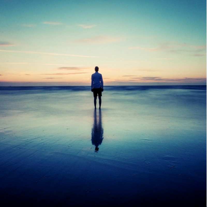 Открытка одиночество на льду  зима  Ich vermisse dich 