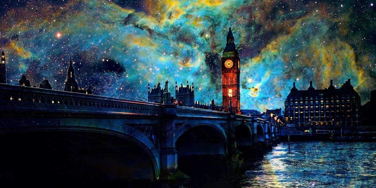 Открытка лондон биг бен Gute Nacht 