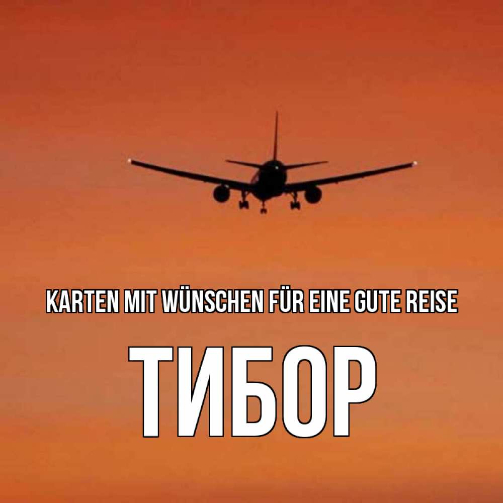 Открытка на каждый день с именем, Тибор Karten mit Wünschen für eine gute Reise силуэт самолета Прикольная открытка с пожеланием онлайн скачать бесплатно 