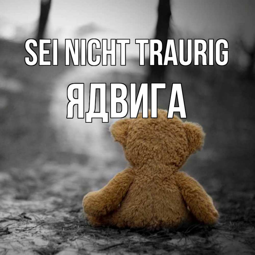 Открытка на каждый день с именем, Ядвига Sei nicht traurig медведь со спин Прикольная открытка с пожеланием онлайн скачать бесплатно 