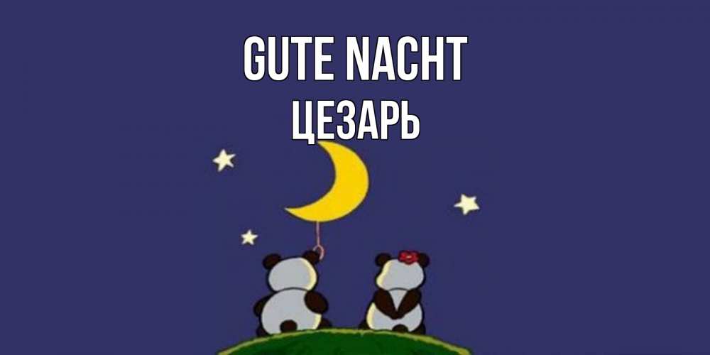 Открытка на каждый день с именем, Цезарь Gute Nacht открытка с пожеланиями хорошо выспаться Прикольная открытка с пожеланием онлайн скачать бесплатно 