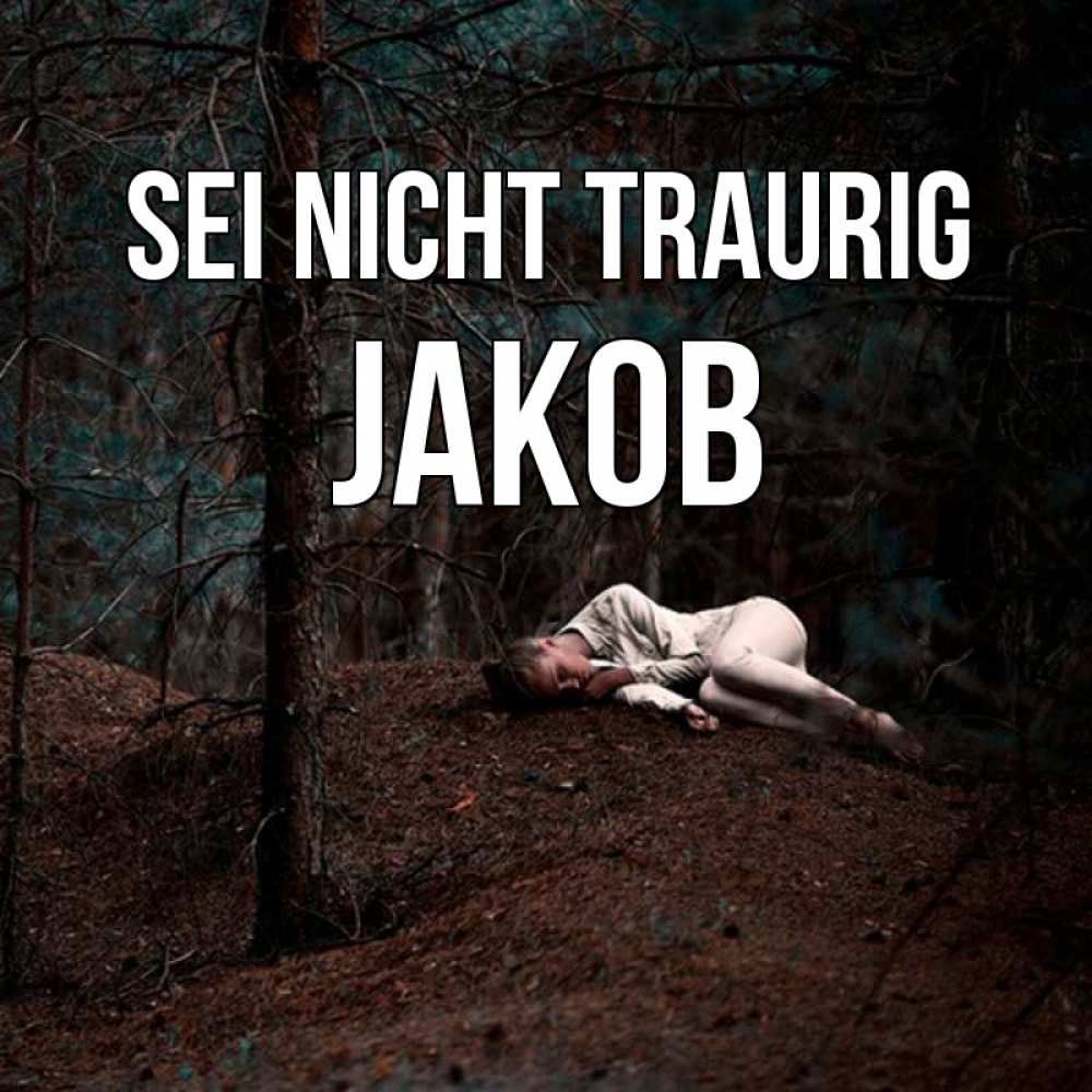 Открытка на каждый день с именем, Jakob Sei nicht traurig лес Прикольная открытка с пожеланием онлайн скачать бесплатно 